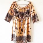 Lane Bryant Peach Boho Off Shoulder Long Sleeve Cotton Dress Photo 0