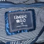 Limited Too Vintage Navy White Stripe Thermal Henley Top Size 18 | Juniors XL | Photo 2