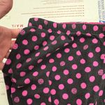 DKNY  Black Long Sleeve Button Up PJ Set With Hot Pink Logo Dots and Pockets- Photo 4