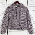 Topshop Dixie Textured Boucle Tweed Jacket Pink Black Size 6 Photo 9