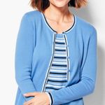 Talbots Charming Cardigan - Tipped, Size MP
Blue Button-Up with White Trim Photo 0
