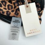 Good American  Sexy Twist Bandeau Bikini Top Leopard Print Brown 4 US XL Photo 2