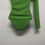 ZARA Cut Out Asymmetric Green Circle Ring Low Cut One Shoulder Bodysuit Green Photo 8
