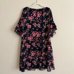 Ralph Lauren Lauren Floral Print Ruffle Dress – Navy and Pink Womens Size 12 Photo 5