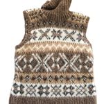 Ralph Lauren Sport Tribal Alpaca Wool Mohair Blend Vest L Chunky Cozy Turtleneck Tan Size L Photo 5