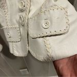 Bebe Vintage 90s-Y2K white ice ice baby leather crop fitted whipstitch jacket Photo 9