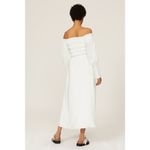 All Saints Lary White Linen Silk Shoulder Long Sleeve Slit Midi Dress Size 6 Photo 2