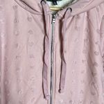 Bobeau  Flocked Zip Hoodie Pink Blush Hearts Fleece Lined Jacket Size Medium Photo 7