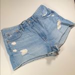 Madewell Distressed High Waist Light Blue Relaxed Denim Cut Off Booty Shorts 31 Photo 2