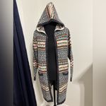 Monteau  long knit cardigan sweater hoodie. Size Small. Photo 1