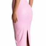 Naked Wardrobe NWT Pink Faux Leather Maxi Tank Dress Size Medium Fitted Bodycon Photo 1