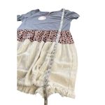 Umgee Colorblock Babydoll Dress Size S Tiered Fringe Hem Boho Cottage Photo 5