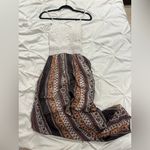 Elegant White and Brown Maxi Dress Size 2 Photo 1