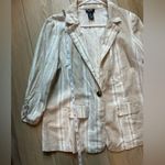 Soho Apparel Soho Linen Striped Blazer - Size Large Photo 3