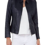 Vintage 90s Y2K Women's Black Genuine Leather Zip Front Biker Jacket Size L Photo 0