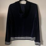 Betsey Johnson velour navy zip up jacket Photo 1