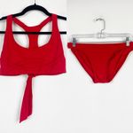 Everything But Water EBW  Scoop Front Racerback Red Bikini Hipster 2-Piece S/M Photo 3