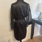 Honors Intimates Womens Black Wrap Robe with Belt Chiffon front Collar & Arms L Size L Photo 2