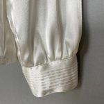 Vintage Blouse Lace‎ Collar Victorian Cream White Long Sleeve Button Photo 8