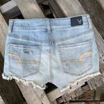 American Eagle AEO Hi-Rise Shortie distressed crochet pocket Jean Shorts Size 4 Photo 4