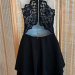 B Darlin B. Darlin little black lace cutout back layered skirt mini dress Photo 4