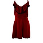 VOODOO VIXEN brick red romper with pompom trim, size L Size L Photo 4
