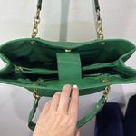 Liz Claiborne  Green‎ Satchel Shoulder Bag Purse Gold Chain Accents Photo 4