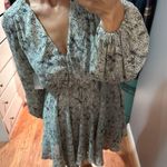 Floret Studios Sheer Long Sleeve Spring Summer Mini Dress | Boho | Size XS White Photo 2