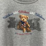 Jerzees Vtg Gray Bear Graphic large Crewneck Sweater USA American flag colorpop Photo 4