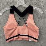 New Balance NWT Medium Impact Sports Bra Peach Pink Black Athletic Women's Large Photo 1