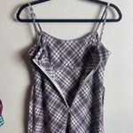 Brandy Melville Colleen Plaid Mini Dress Purple Tie Back Academia Preppy Argyle Photo 2