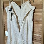 Lulus  size Medium Romantic Spot Cream Polka Dot Mesh Tiered Midi Dress NWT Photo 9