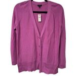 Talbots  Girlfriend Cardigan Button Up Dark Pink V Neck Sweater Size Small Photo 0