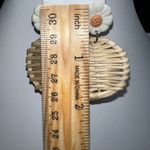 Wicker and Polymer Daisy Earrings White Photo 5