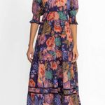 Johnny Was $598 NWT  Jade Silk Blend DAPHNE TEA Tiered Ruffles Midi DRESS Size XS Photo 1