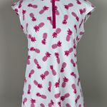 San Soleil Golf Top Womens Small Pink Pineapple Tropical 1/4 Zip Pullover UPF 50 Photo 0