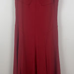 Ralph Lauren Womens Dress Small Petite Red Midi Modest Cocktail Party Holiday Photo 0