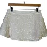 Princess Polly  Embroidered Mini Skirt Cream Floral A Line Flared Size 4 Photo 0
