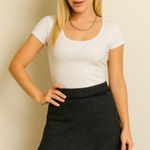 Tracy Evans Tweed Skirt Black Gray Ruffle Hem Retro Y2K Career Party Size 11 Photo 0