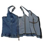 Harley Davidson Vintage Denim Bustier / Biker Jean Corset Tank Top Size 10 Photo 4
