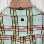 prAna  Women's McCray Top Size Large Mint Green Plaid Hemp Tencel Woven Outdoor Photo 7