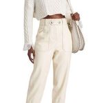 Veronica Beard Ecru Vegan Leather Atala Pants Tapered Leg Women's Size 2 NWT Photo 0