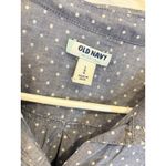 Old Navy  Womens Blue Polka Dot Long Sleeve Button Down Shirt Top‎ L Photo 2
