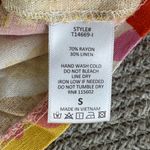 Lush Clothing LUSH Poppy Ivory Pink Orange Floral Cropped Linen Button Front Tank Top Sz Small Photo 4