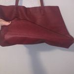 G.H. Bass &Co. G.H. Bass & Co maroon reversible tote bag attached wallet faux leather Photo 5