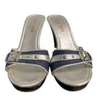 VanVan Women's Denim Blue & Silver High heeled Sandals Size 7 SKU 1876 Photo 0