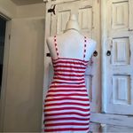 Boohoo  Red White Striped Bodycon Maxi Dress Nautical Coastal Summer Size 10 Photo 3