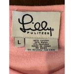 Lilly Pulitzer  Sweater Women Large Pink Cotton‎ Blend Cardigan Preppy Coastal Photo 6