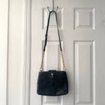 Tory Burch  Lily Black Leather Slim Multi Pocket Gold Chainlink Crossbody Handbag Photo 10