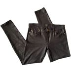 7 For All Mankind black faux leather zip front skinny pants Photo 0